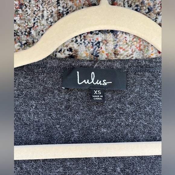 Lulus Flattering Charcoal Grey Wrap Tie Knit Sweater - Picture 6 of 14